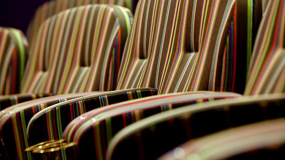 Paul Smith styled cinema seats at Broadway Cinema, Nottingham